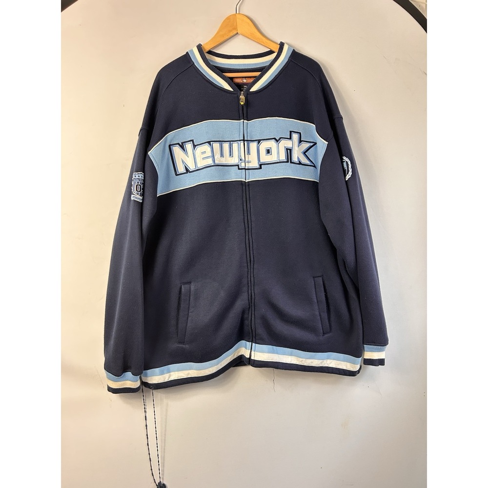 VTG Y2K Veezo Wear New York Football Full Zip Jacket Varsity Style 3X Streetwear - Picture 2 of 13